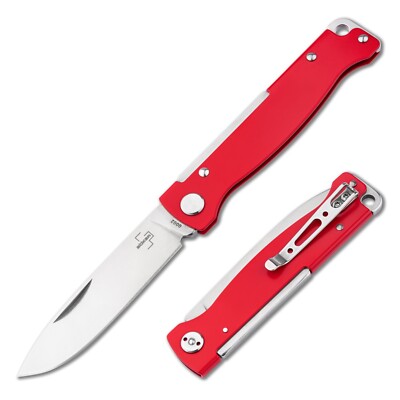 BOKER  PLUS Atlas Red Folding Knife 2.87'' Blade 12C27 Steel Handle  - 01BP0013