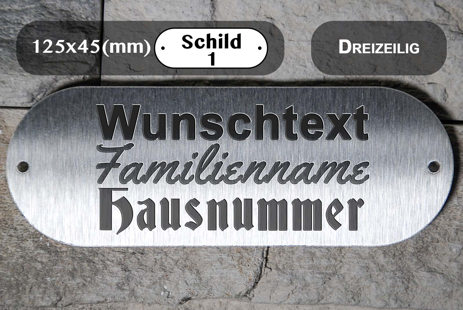 Haustürklingel Edelstahl 100x70mm Türklingel Wunschgravur In