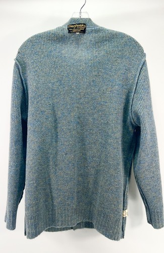 VTG CARDIGAN SWEATER WOOL SUEDE KNIT SCHOOL ROCKABILLY PREPPY COBAIN GRUNGE MCM - Picture 9 of 13