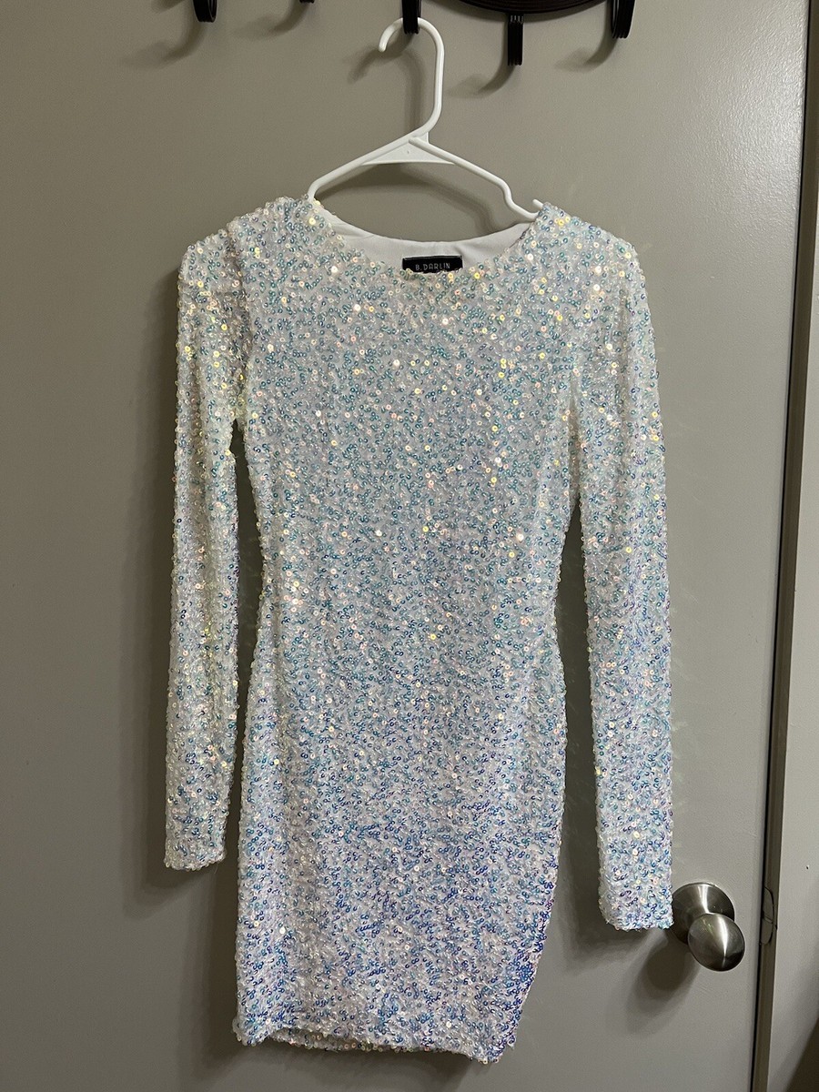 b darlin sequin dress B.Darlin Sequin White Mini Dress Sz 0 (item 5.10)