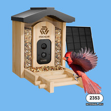 Smart Bird Feeder w/ Camera AI Auto Capture Real-Time Notification Solar Powered
