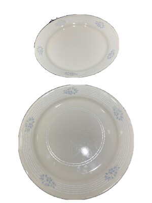 Corelle Dinner Plates 10-1/4 Lace Bouquet Pattern Blue Flowers White Lace  Set