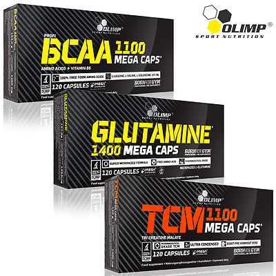 BCAA + Glutamine + TCM Tri Creatine Malate 90/180Caps Muscle Mass Builder Pills