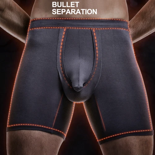 Herren Unterwäsche Dual Beutel Koffer Trennung Beutel Ausbuchtung Verbessernde Boxershorts - Bild 3 von 19