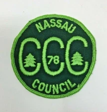 PATCH GSA Girl Scouts Nassau Council CCC 1978 Green Trees Used