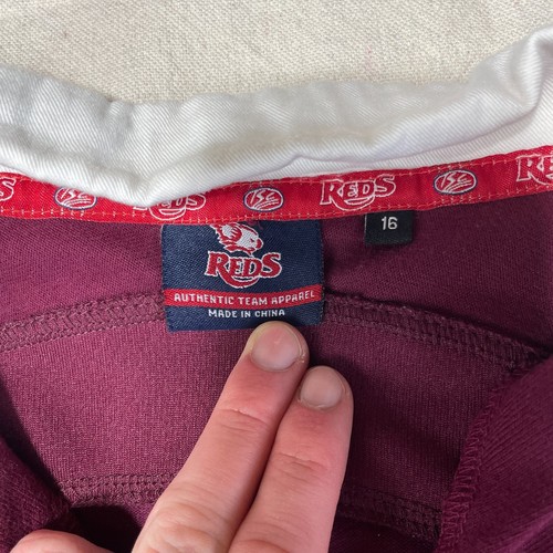 Queensland Reds Rugby Shirt Mens Medium 16 QLD Maroons Logo Patch Polo Jersey - Picture 6 of 10