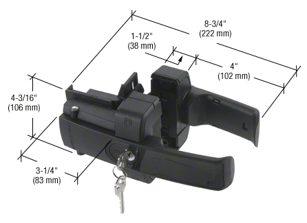 Lokk-Latch Black Magnetic Gate Lock, Dual Rekeyable Lock, Heavy-Duty Outdoor Use - Picture 3 of 3