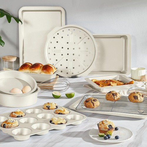 Nonstick Bakeware Set - Cookie Sheet, Cake Pans, Pizza Pan for Kitchen Baking - Picture 12 of 31