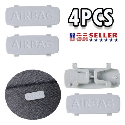 4pcs Grey Car Pillar Airbag Trim Cap Fit for VW Golf Jetta GTI CC Tiguan Passat