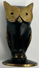 Vintage Walter Bosse Wise Owl Figurine Vienna Hagenauer Bronze Austria