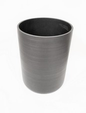 NEW GRAY GREY RESIN STRIPED TRASH CAN,WASTE BASKET,PLANTER