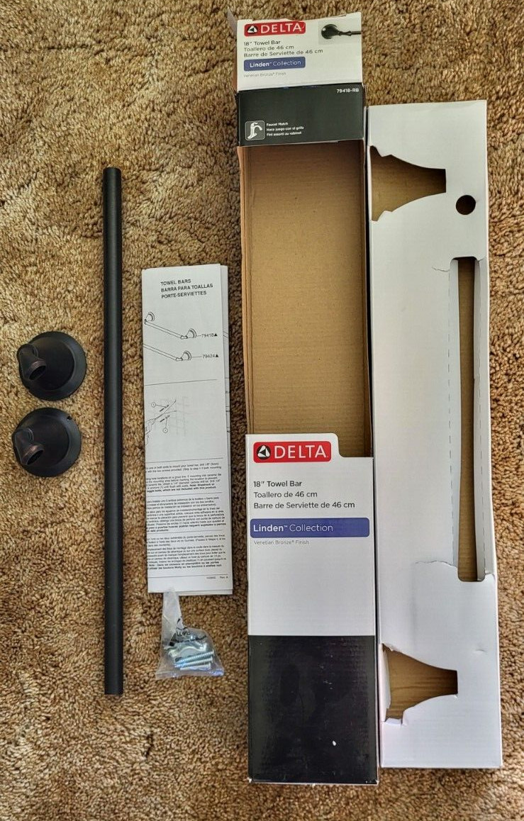 NEW Delta Linden Collection 18"Towel Bar #79418 Venetian Bronze Finish