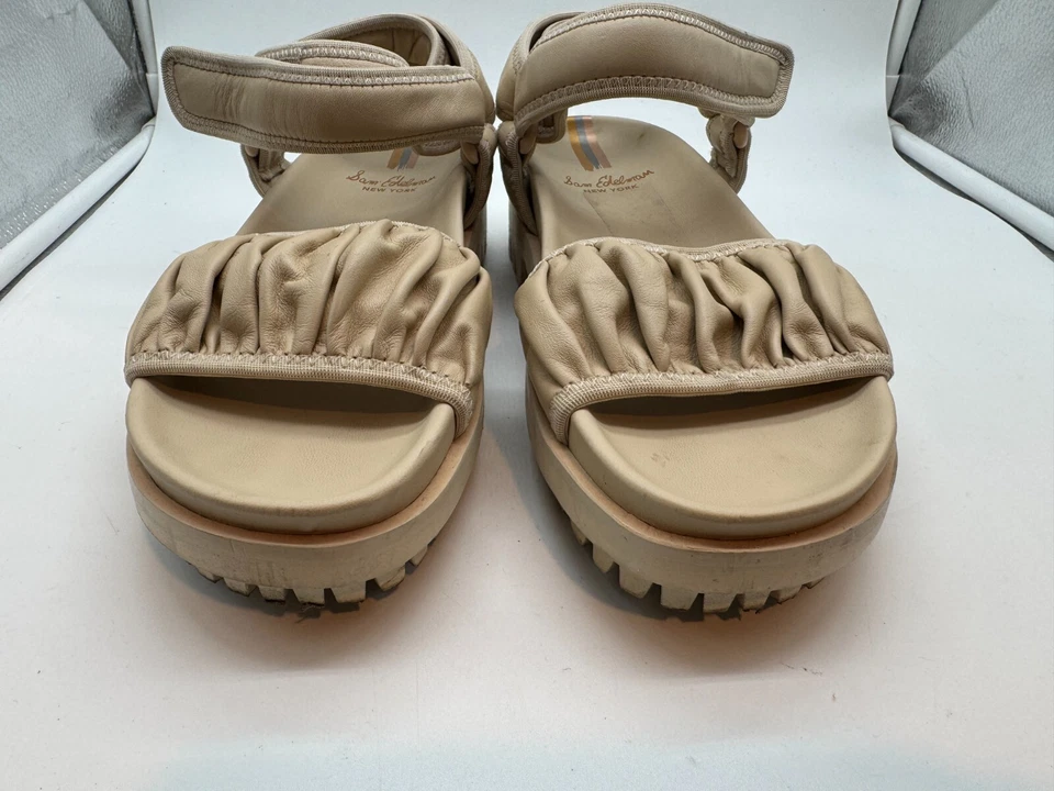 Sandalias Sam Edelman Edythe de cuero con suela crema MUJER TALLA 9 zapatos Foto 3 de 4