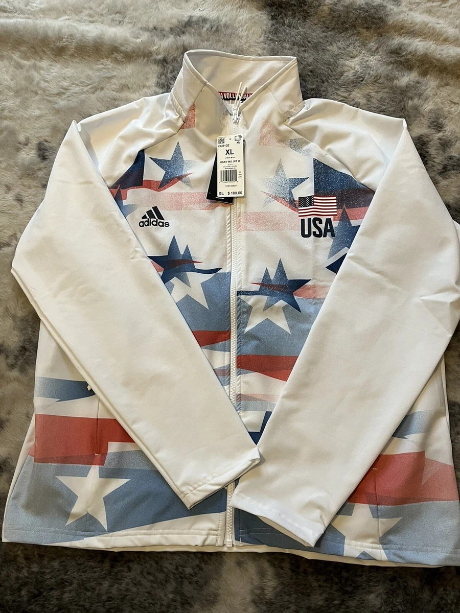 ADIDAS USA Volleyball Warm up Women s Jacket XL White college FU0102