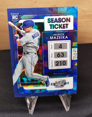 2022 Chronicles Optic Blue Cracked Ice #18 Patrick Mazeika - New York Mets /25