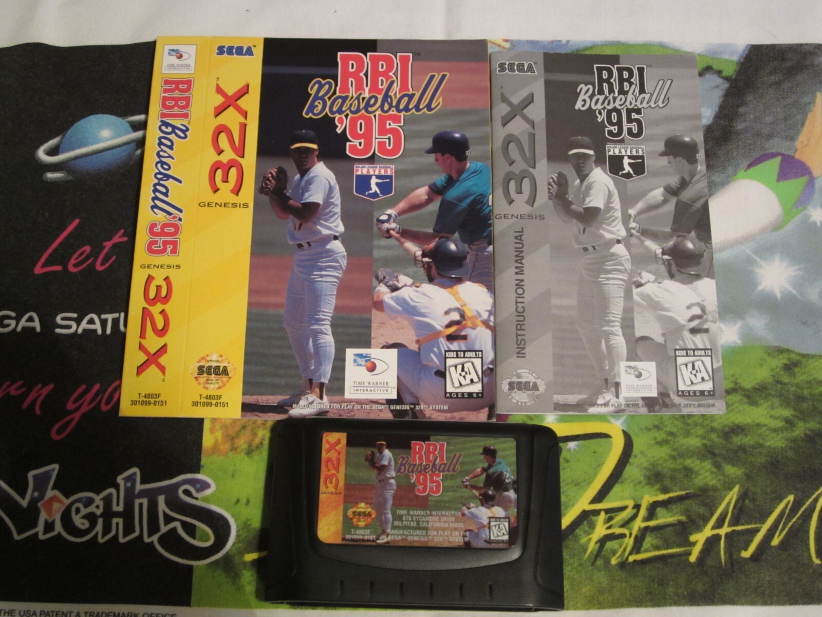 RBI Baseball 95 for Sega 32X - Cart, Box, Manual - Custom Printed Spine