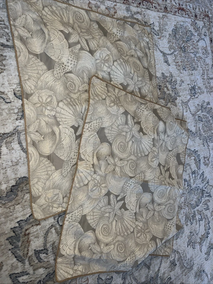 Almohada estándar vintage concha dorada tostada marrón farsa casa costera playa Foto 2 de 4