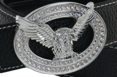 High Quality Round CZ Fashion Designer Luxury Eagle Men's Belt Buckles In 925 SS