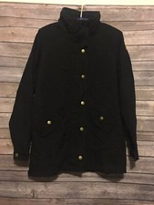Zaful Womens Jacket Size Medium Black Corduroy Military Style Zip Snap New