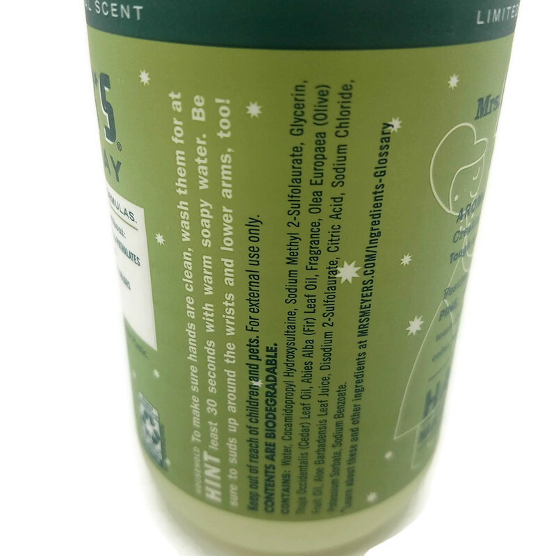 Mrs Meyers Clean Day Limited Edition Iowa Pine Hand Soap Olive Oil Aloe