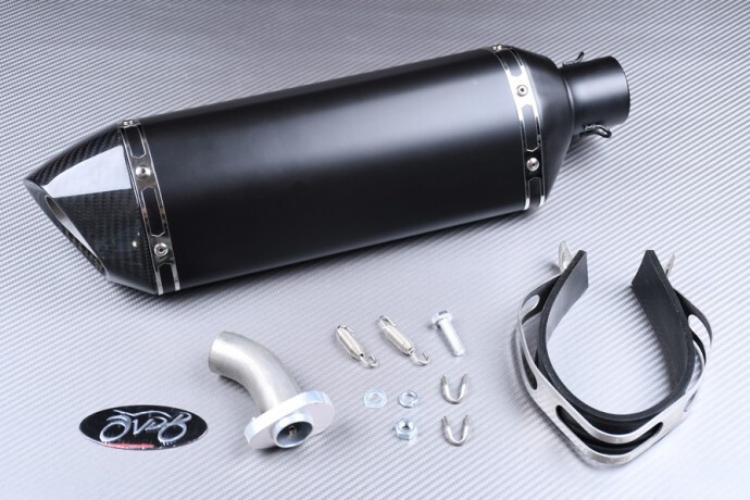 Échappement de moto 51 mm noir AVDB en acier inoxydable et finitions soignées