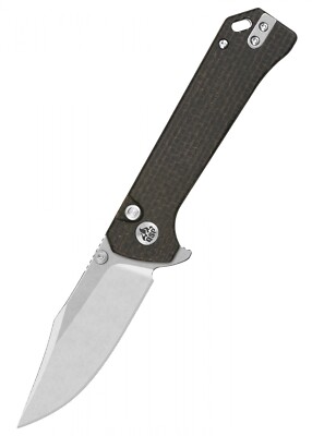 Taschenmesser QSP Grebe Button Lock, Micarta Griff Dunkelbraun - Folder