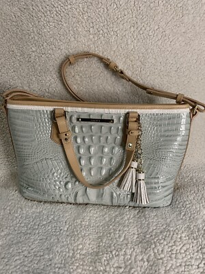 NWT Brahmin Mini Asher Sea Glass Tricolor Leather Melbourne Tote