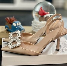 Women's Elegance: Women  s High Heels Adorned with Sparkling Rhinestones