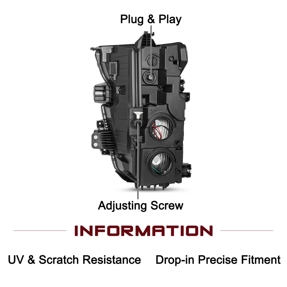 Faros halógenos izquierdo+derecho para Chevy Silverado 3500 2500 2020 2021 2022 2023 Foto 3 de 4