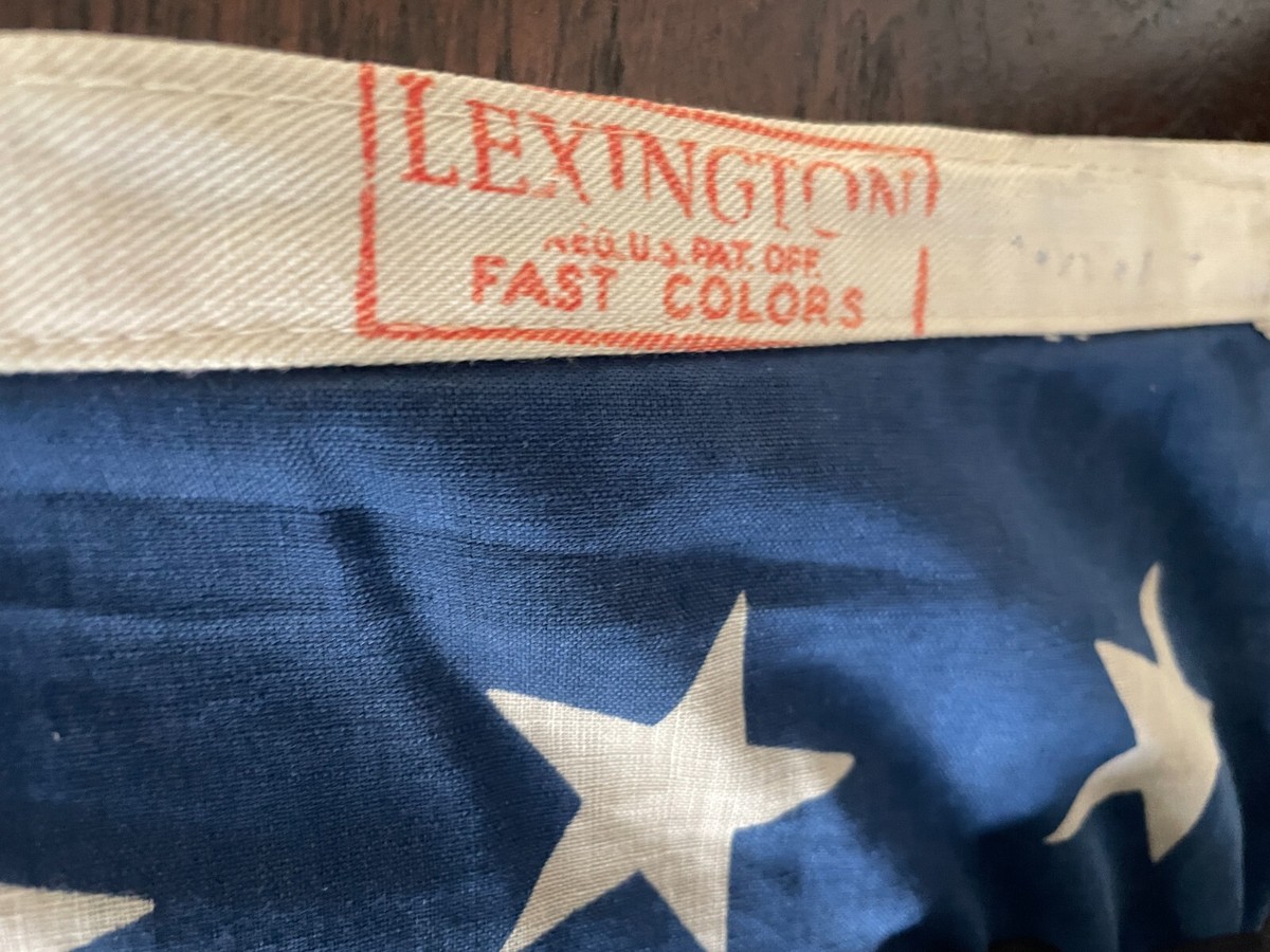 Vintage 1940's 48-Star USA American Flag stamped Lexington Fast