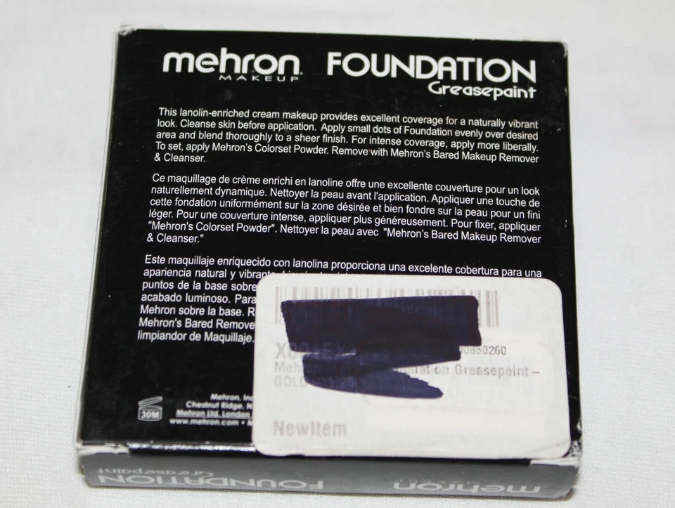 Mehron Foundation Gold Greasepaint Face & Body Clown Makeup 1.25 oz H35A8 ~ NIB - Image 3 of 3