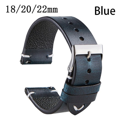 Oil Wax Leather Cowhide Watch Bracelet Watchband Leather Watch Strap 18/20/22mm - Picture 14 of 28