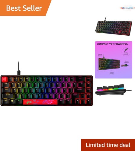 Mechanical Gaming Keyboard Compact 65% Red Switch USB-C RGB Backlit PC PS4