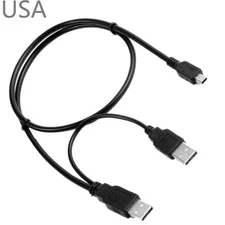USB Y PC Charger+Data SYNC Cable Cord For Iomega eGo USB 2.0 Portable Hard Drive