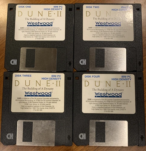 1984 Dune II PC Game 3.5” Floppy Disks The Building of a Dynasty
