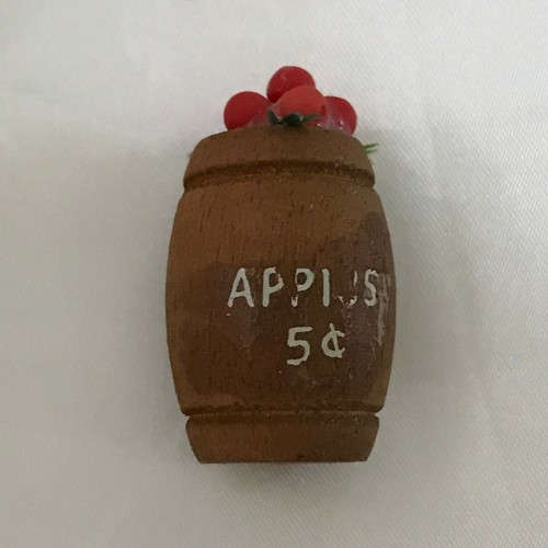Holz Apfelfass 5c 1,50" Vintage Miniatur Schattenkasten Schatz *1092 - Bild 3 von 3