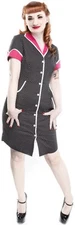 130113 Black & White Polka Dot Peggy Sue Dress Sourpuss Rockabilly Retro Small S