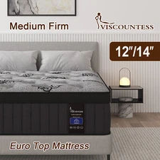 12"14" Twin Full Queen King Size Mattress in a Box Hybrid Spring Gel Memory Foam