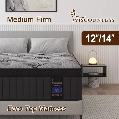 12"14" Twin Full Queen King Size Mattress in a Box Hybrid Spring Gel Memory Foam