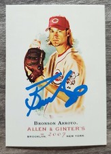Bronson Arroyo Signed Allen & Ginter #176 2007 Card Red Sox Cincinatti Reds RAD