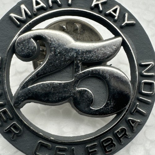 Vintage MARY Kay 25 Year Silver Celebration Pin 1” LAPEL COLLECTIBLE PIN - Picture 4 of 5