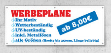 Werbebanner, Werbeplane, PVC-Plane, Banner, Werbung, Bannerdruck, NEU 
