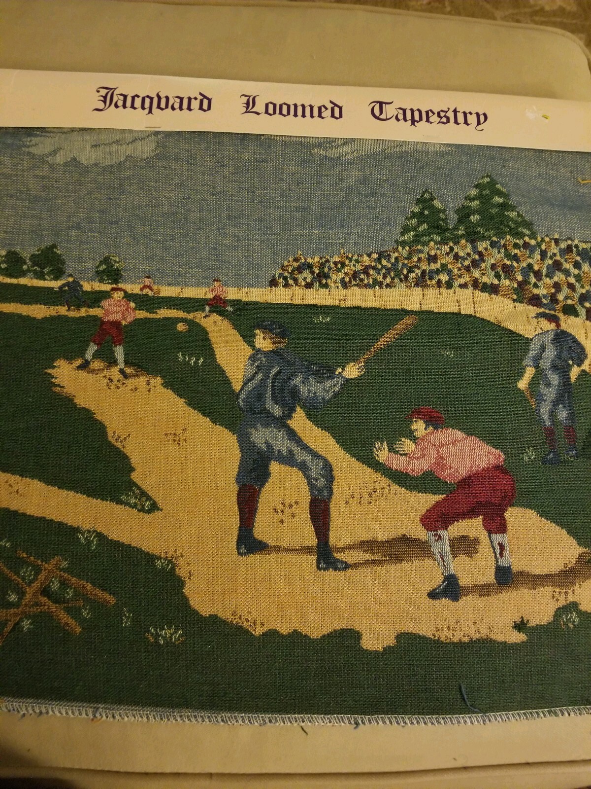 Olde Greensborough Craft Company Baseball Jacquard Tapestry 18 x 18 eBay