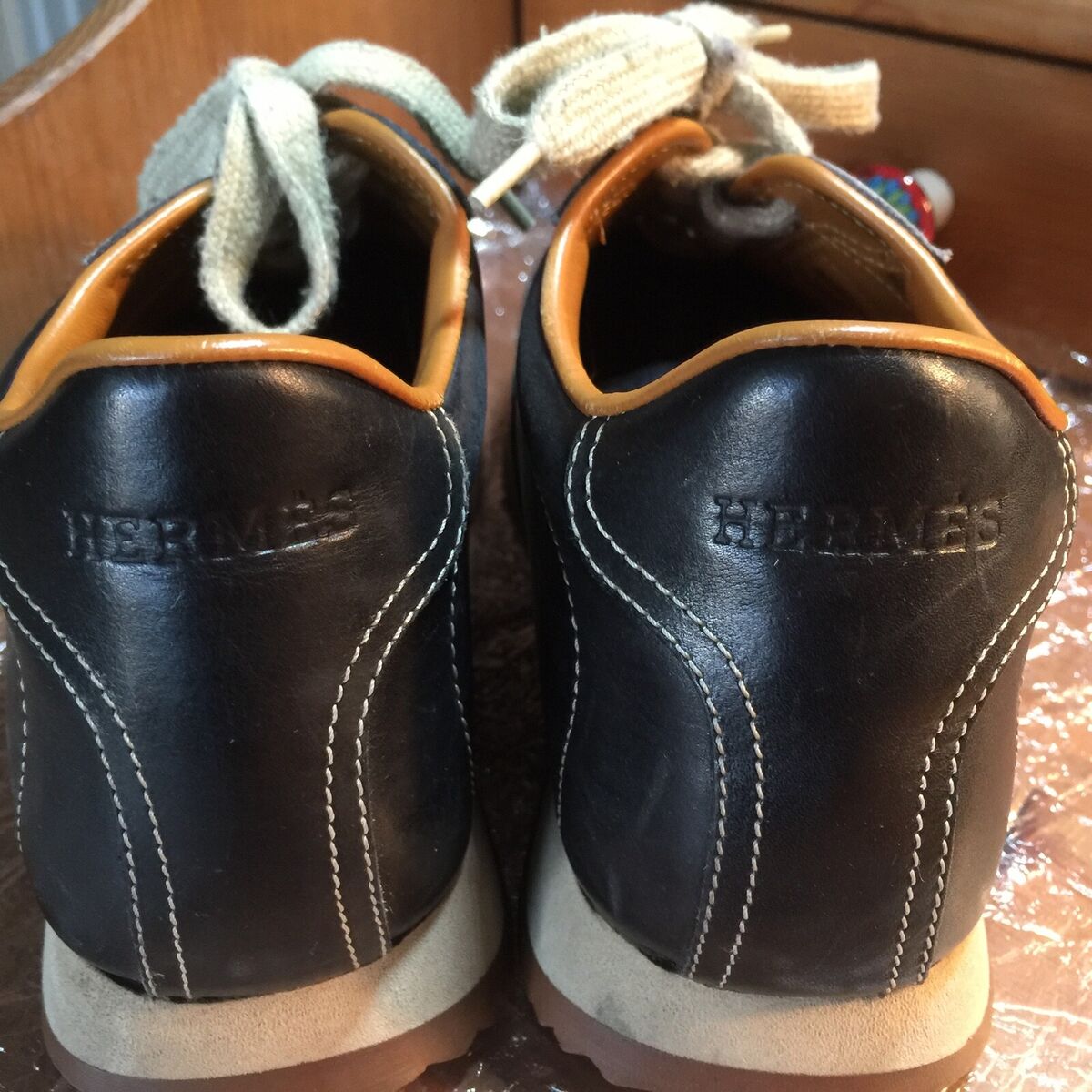 HERMES BLACK $1350 SNEAKERS ATHLETIC WALKING SHOES SIZE 36.5 HERMES BLACK $1350 SNEAKERS ATHLETIC WALKING SHOES SIZE 36.5