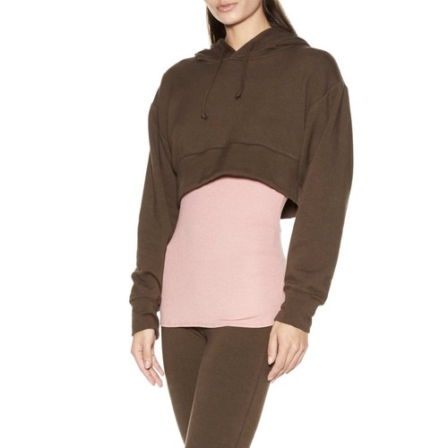 Riller & Fount Maisie Cropped Hooded Fleece Sweatshirt - Picture 2 of 6