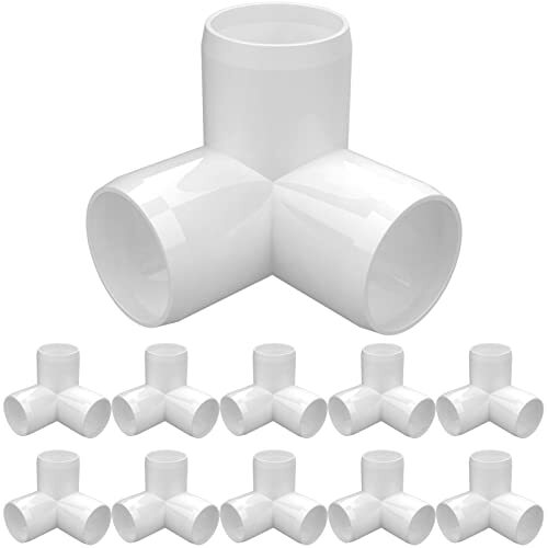 3-Way 1 Inch PVC Fitting PVC Elbow Fittings PVC Pipe Connectors Building 10 Pack - Picture 1 of 5