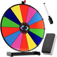 18 Inch Heavy Duty Spinning Prize Wheel - 14 Slots Color Tabletop Roulette Wheel