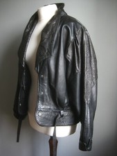 Vintage Leather Jacket 10 12 14 New Wave Steampunk Retro Lost Boys Crop Bomber