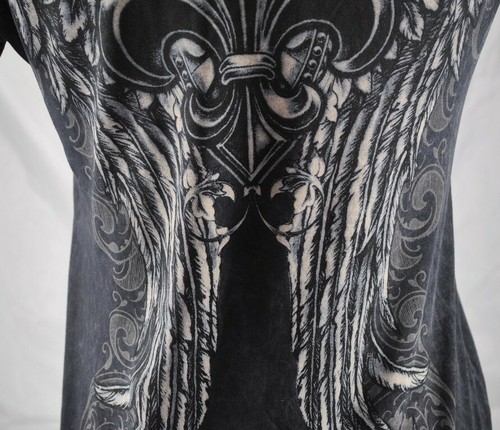 NWOT Crystal Saint Black White Graphic Shirt Embellished Rhinestone Stud Sz S P2 - Picture 11 of 12