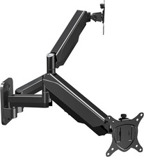 Dual Monitor Wall Mount for 13 to 32 Inch Computer Screens, Gas Spring Arm for 2